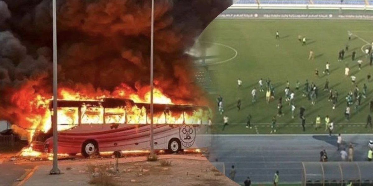 Opšti haos na derbiju: Povređen sudija, igrači pobegli od policije, klupski autobus izgoreo (FOTO)