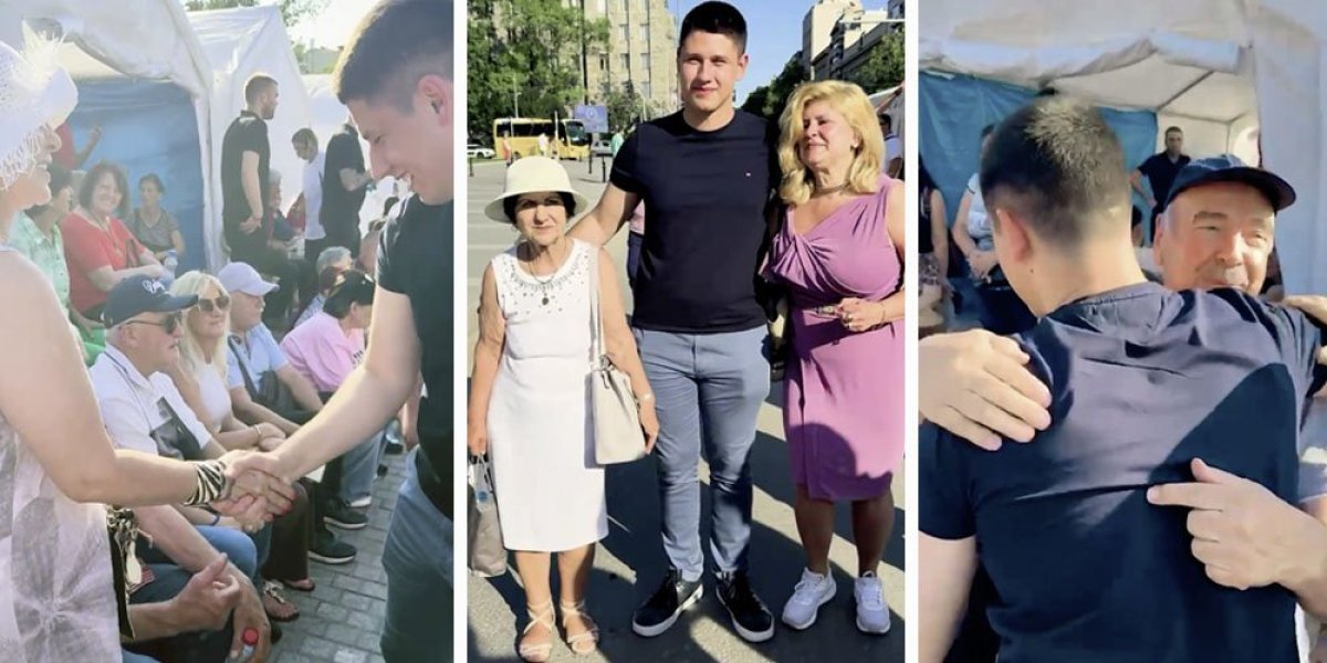 Ćacilend gori od emocija - Neviđena podrška studentima koji žele da uče: Stotine građana došlo da pozdravi Miloša Pavlovića (VIDEO)