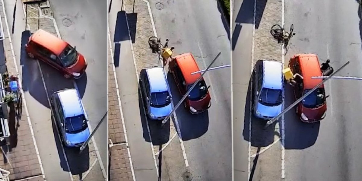 Neverovatna scena u Novom Sadu: Krenuo da se parkira, ''Volt'' dostavljač se zakucao u njega (VIDEO)