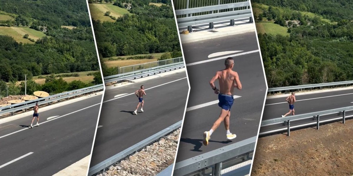 Direktor "Puteva Srbije" po paklenoj vrućini trčao auto-putem: Razlog će vas šokirati (VIDEO)