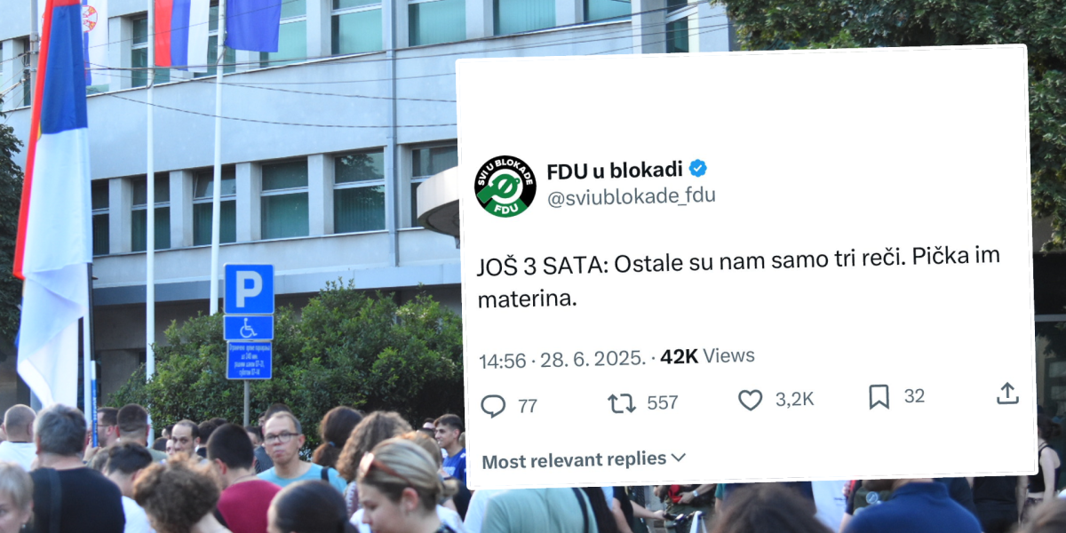 Bedno i jadno! Nevaspitana bagra sa FDU brutalno vređa većinsku Srbiju