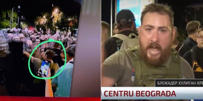 Na televiziji N1 tokom izveštavanja sa blokada na Vidovdan pojavio jedan od najradikalnijih i najnasilnijih blokadera obučen u vojničko odelo, koji je krvnički tukao policiju, otvoreno pretio predsedniku Aleksandru Vučiću i drčnim povicima pravio haos pred kamerama!