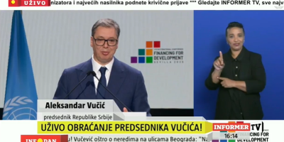 Predsednik Srbije Aleksandar Vučić održao je govor u Sevilji, gde učestvuje na IV međunarodnoj konferenciji Ujedinjenih nacija o finansiranju razvoja.