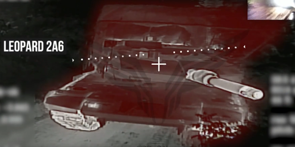 Rusi digli u vazduh nemački "Leopard": Od kamufliranog tenka nije ostalo ništa (VIDEO)