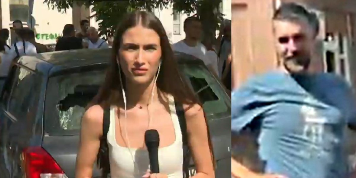(VIDEO) Blokader pokušao da udari reporterku Informera: Brutalno je vređali i nazivali ku*vom, gurali i snimatelja!