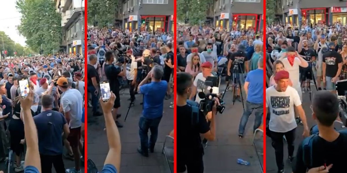 Prostakluk i divljaštvo blokadera! Eksremisti brutalno napali ekipu Informera kod Pravnog - našu reporterku polili vodom (VIDEO)