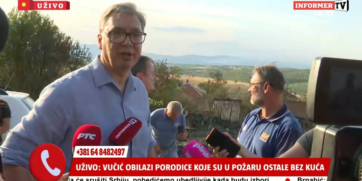 Država će sanirati štete nastale tokom požara: Predsednik posetio oštećene porodice (FOTO/VIDEO)
