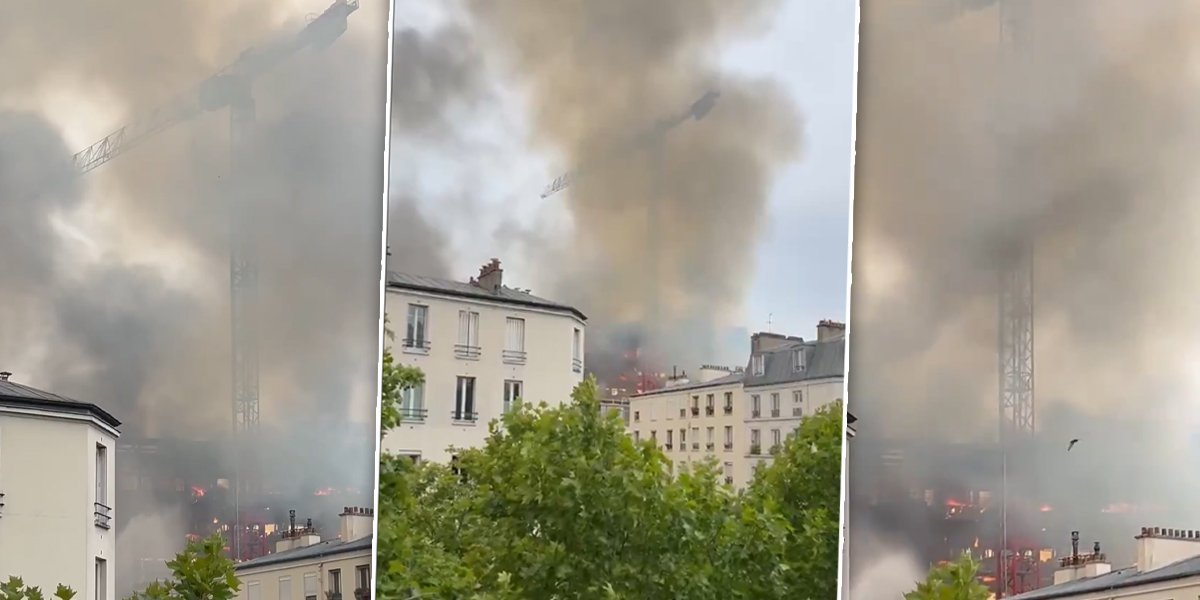 Pakleni plamen u Parizu: Požar gutao osmospratnicu, vatrogasci se bore sa vatrom (VIDEO)