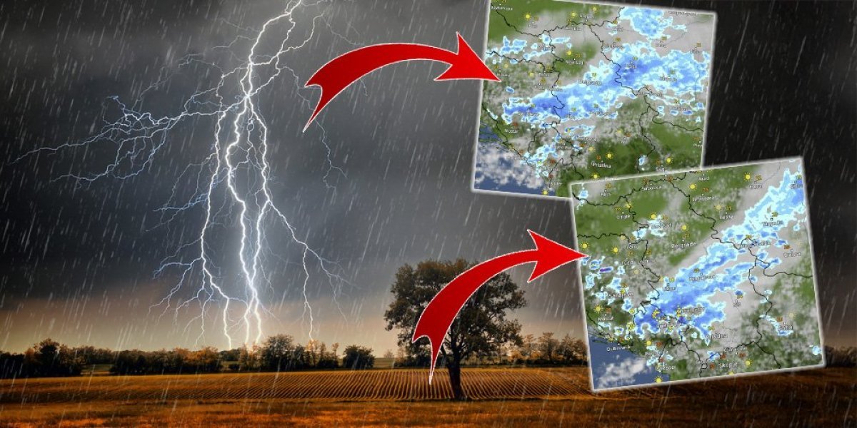 Srbija na udaru snažne oluje: Evo kada tačno stiže - Mapa kretanja iz sata u sat