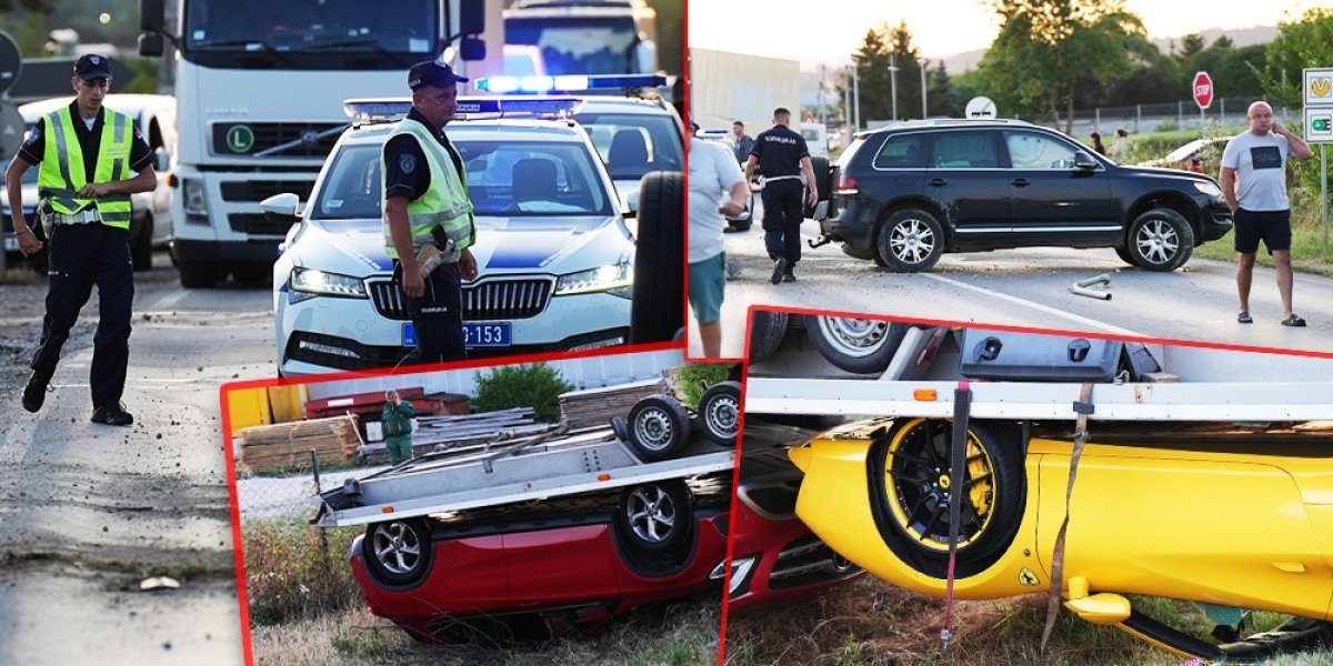 "Ferari" i "mečka" završili na livadi pored puta: Haos na Ibarskoj magistrali (FOTO)