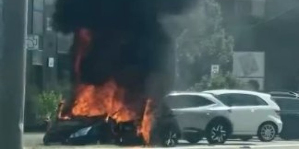 Gori automobil: Drama u Novom Sadu (VIDEO)