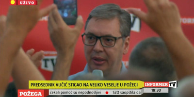 Predsednik Srbije Aleksandar Vučić govorio je danas u Požegi tokom proslave otvaranja nove deonice auto-puta, koju je organizovao Informer, osvrnuvši se tom prilikom na pokušaje organizovanja obojene revolucije u našoj zemlji.