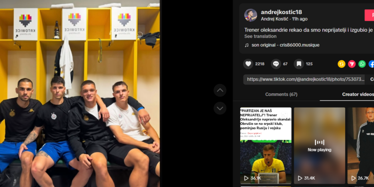 Komentar Andreja Kostića nakon pobede nad Oleksandrijom