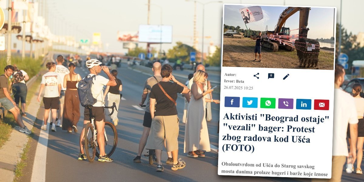 Zgubidanima sad smeta i obaloutvrda kod Ušća: Vezali bager, potpuno izgubili kompas! (FOTO)