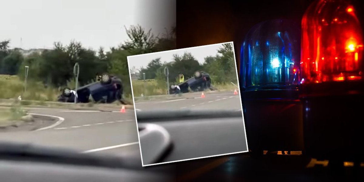 Automobil završio na krovu, dve osobe povređene: Saobraćajka kod Zrenjanina (VIDEO)