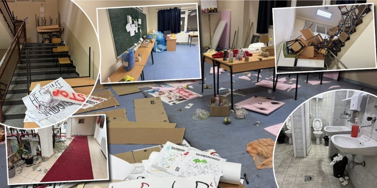 Strava i užas na Državnom univerzitetu u Novom Pazaru: Pogledajte šta su blokaderi ostavili iza sebe (FOTO)