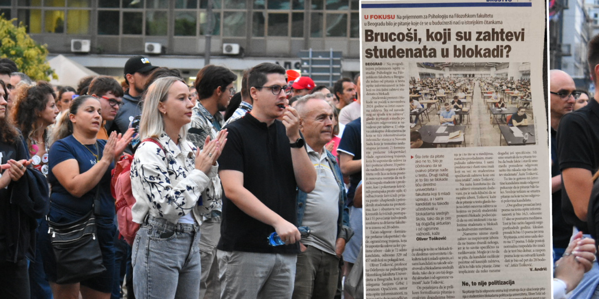 Skandal! Pitanje na prijemnom ispitu za brucoše - koji su zahtevi studenata u blokadi!