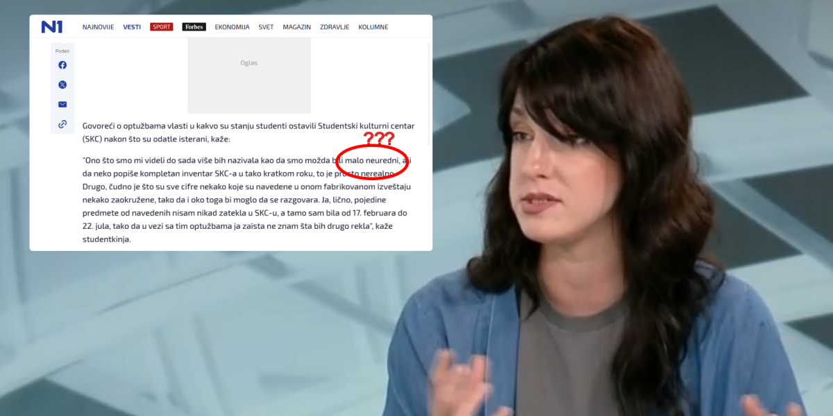 (FOTO) Malo neuredni?! Blokaderka je upravo dala najjeziviju izjavu o SKC: Šta bi bilo da su bili "mnogo neuredni"