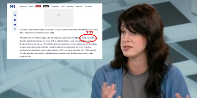 Blokaderka Tara Blagojević poručila je da su njeni saborci koji su ruinirali i poharali Studentski kulturni centar (SKC) u Beogradu bili malo neuredni.