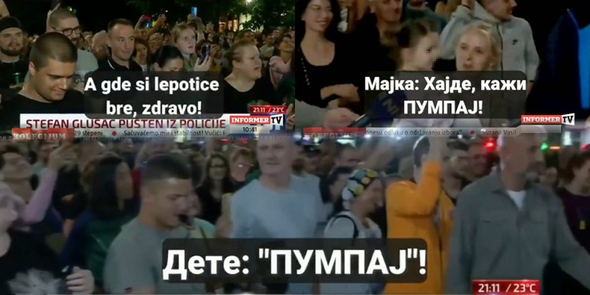 Bolesnici bolesni! Majka dovela devojčicu od dve godine na protest, terala je da viče "pumpaj" (VIDEO)