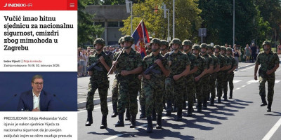 Hrvatski portal "index" objavio je pod skandaloznim naslovom vest o održavanju sednice Saveta za nacionalnu bezbednost kojom je predsedavao predsednik Srbije Aleksandar Vučić.