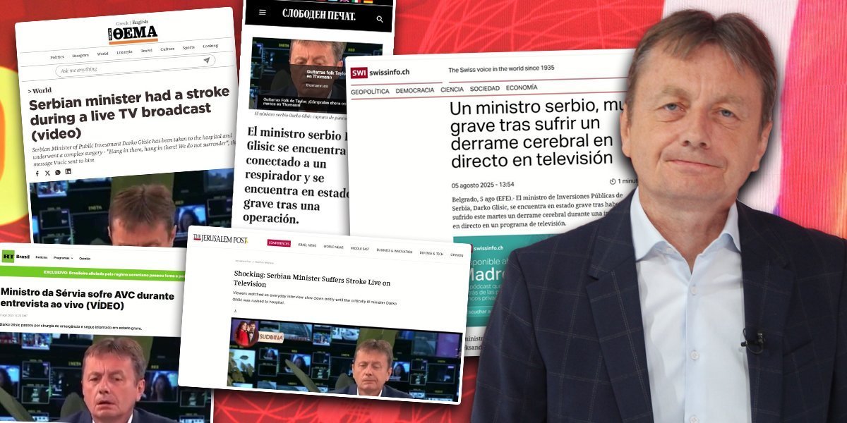Svi pišu o Darku Glišiću - od Brazila do Izraela! Moždani udar srpskog ministra vest u svetskim medijima, opisuju sve kao "šokantno" (FOTO)