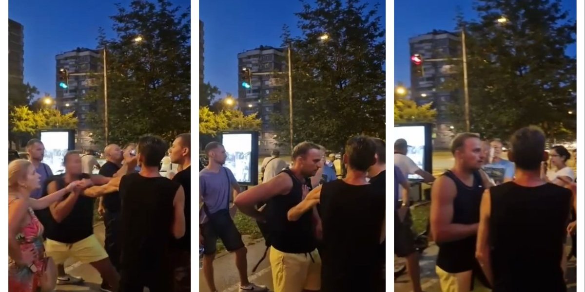(VIDEO) Bitanga! Blokader Srđana Kovačevića napao građanina jer je branio srpsku trobojku
