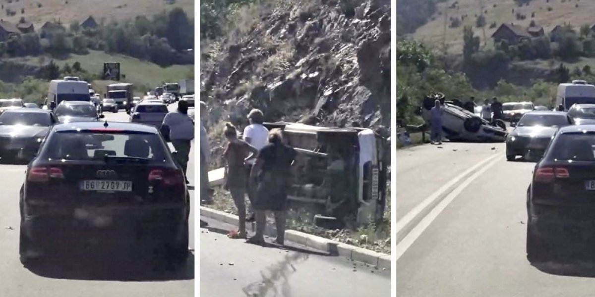 Jedno vozilo potpuno uništeno, drugo završilo na krovu: Jeziva nesreća kod Užica (VIDEO)