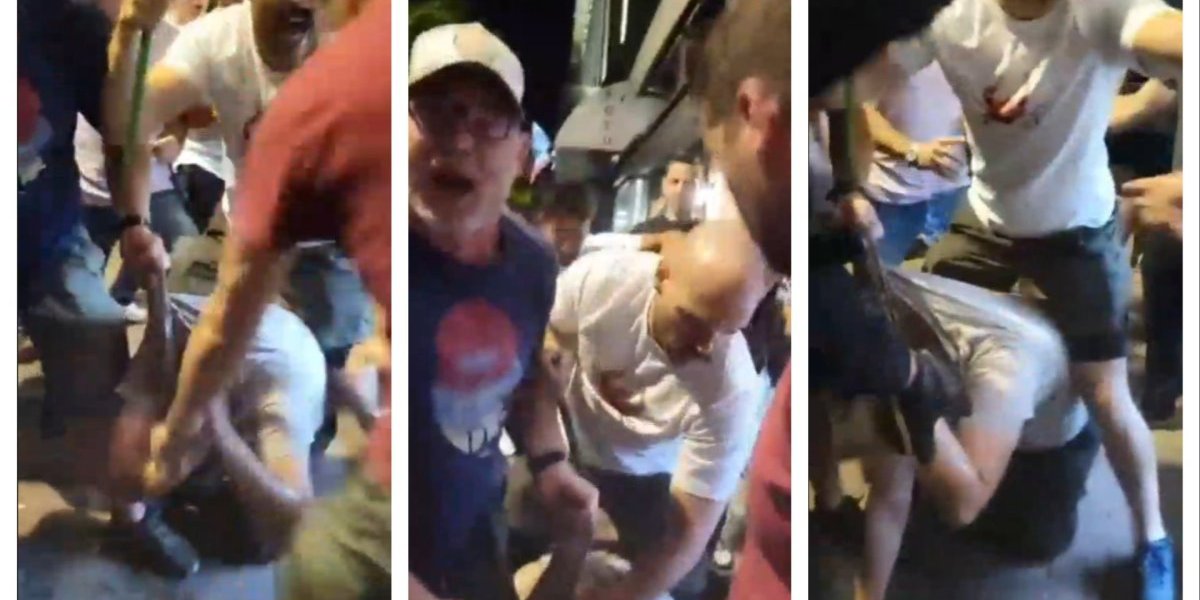 (VIDEO) Najjeziviji snimak blokaderskog nasilja: Zverski tuku čoveka na zemlji
