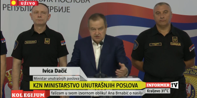 Ministar unutrašnjih poslova Ivica Dačić govorio je danas o sinoćnjim događajima i nasilju koje su blokaderi izazvali širom Srbije.