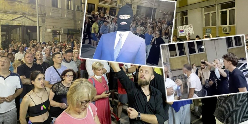 Skandal u Užicu! Blokaderi postavili maketu Vučića sa fantomkom na licu, a onda napravili cirkus - jezivo (FOTO)