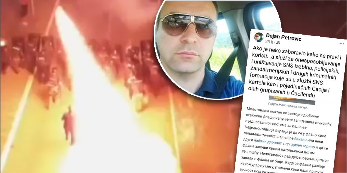Učinimo ga poznatim! Naci-veterinar deli uputstvo za pravljenje Molotovljevog koktela: "Ovako se onesposobljavaju SNS jazbine i policija" - Terorizam na delu
