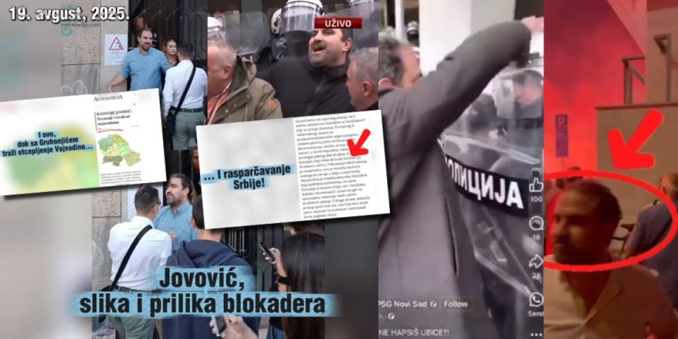 Uhapšen Jovović - predvodnik nasilnih blokadera: Sa Gruhonjićem se zalagao za rasparčavanje Srbije i da se Srbi proglase genocidnim (VIDEO)