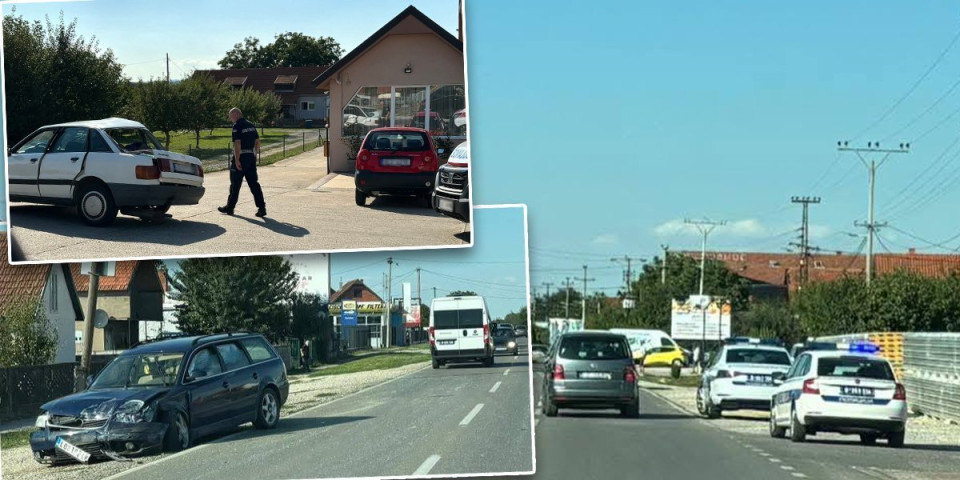 Stravičan sudar u Loznici: Ima povređenih, delovi vozila svuda po putu (FOTO)