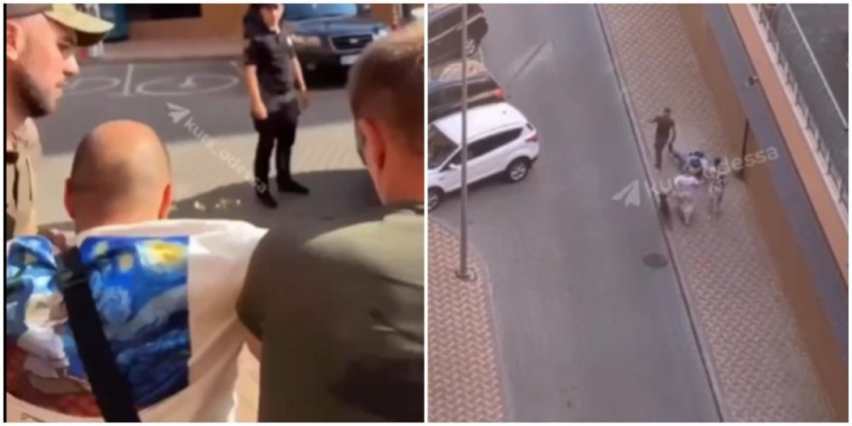Šok snimak iz Odese, vojni komesari pokušali na silu da odvedu Ukrajinca, usledio haos, komšije ga spasile!
