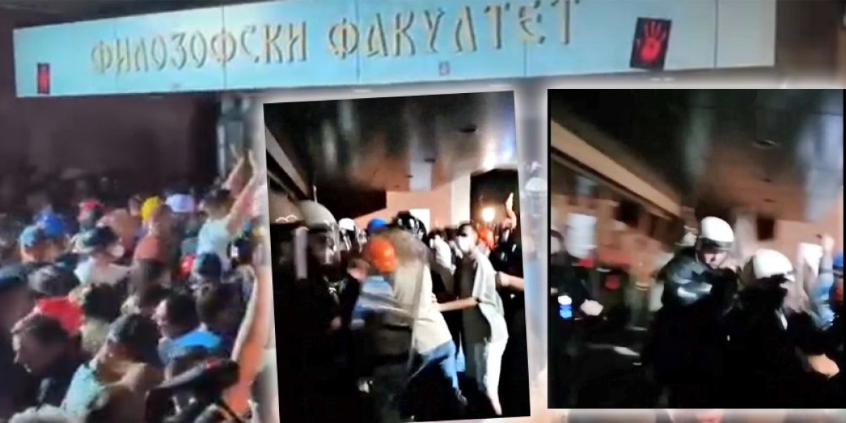 (VIDEO) Napad na policiju: Blokaderi prete deci, bacaju pirotehniku, prskaju biber sprej.... Predvodi ih Bačulov