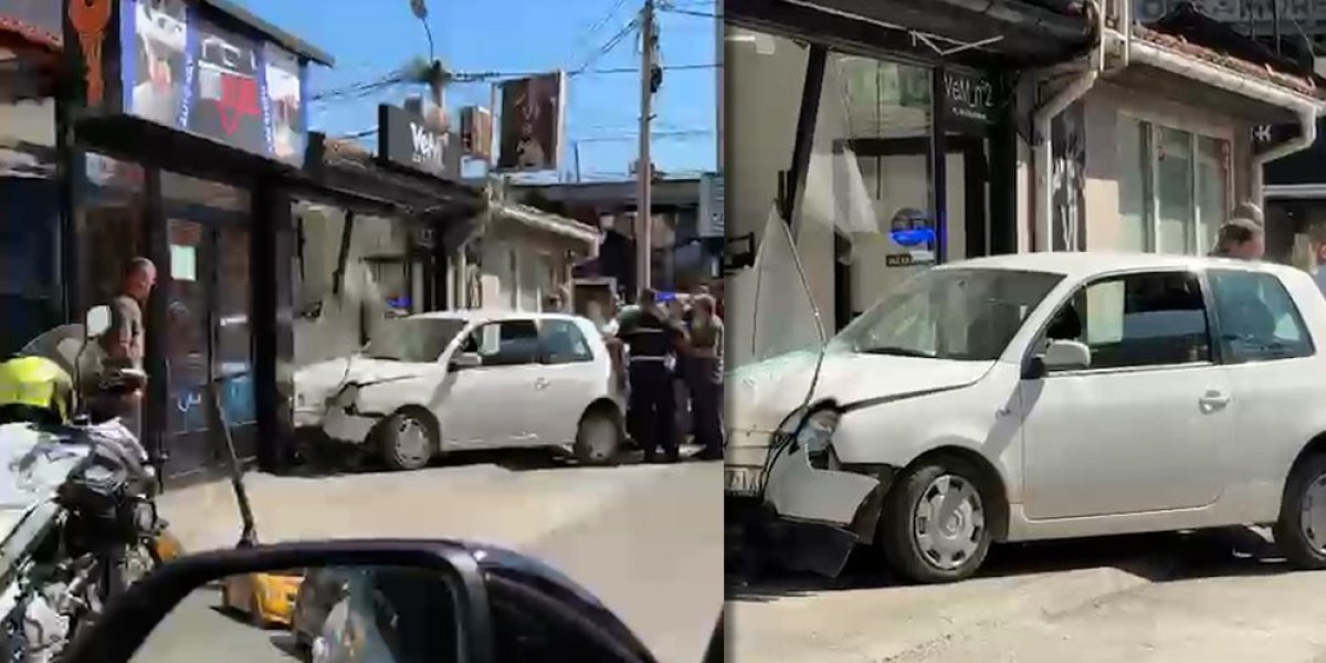 Zakucala se u izlog butika: Haos u Novom Pazaru (VIDEO)