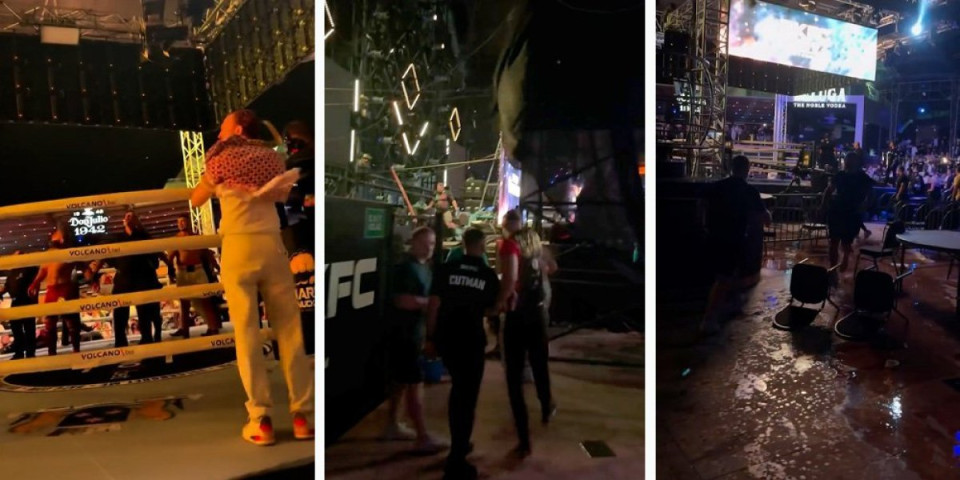 Strašne scene u Budvi: Led ekran pao na jednu osobu, Mekgregor bežao od nevremena (VIDEO)