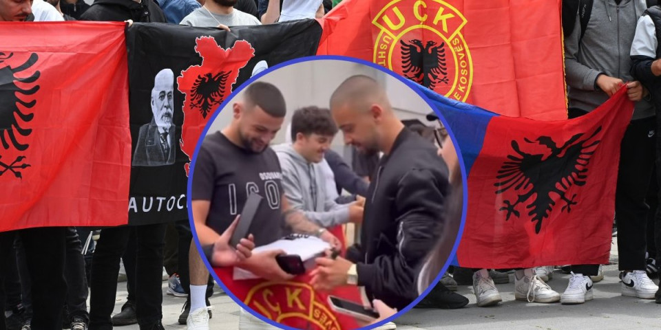 UČK zastava ispred nosa Vlahovića i Kostića! Šiptarski fudbaler izazvao skandal (VIDEO)