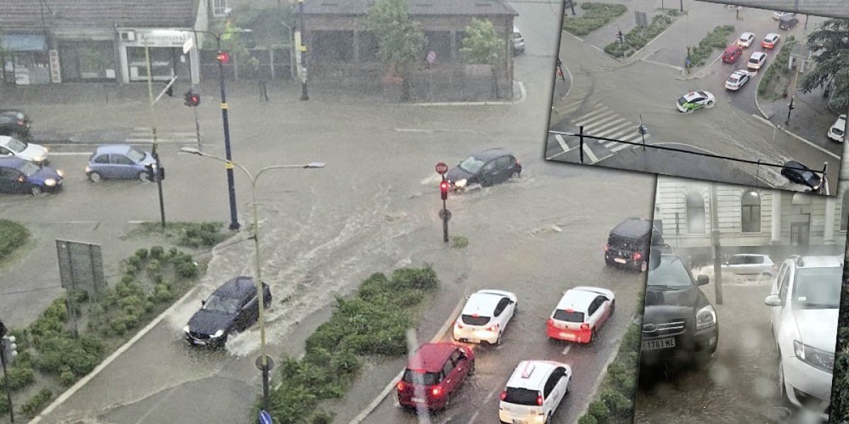 U Kragujevcu - potop! Automobili zarobljeni u vodi, kiša ne prestaje (VIDEO)