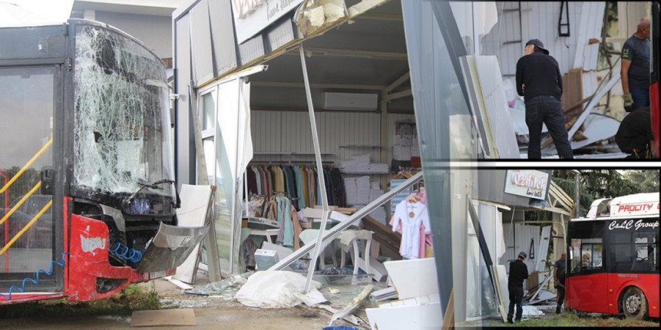 Šok scena na Petlovom brdu: Stakla svuda, autobus zabijen u lokal (VIDEO/FOTO)