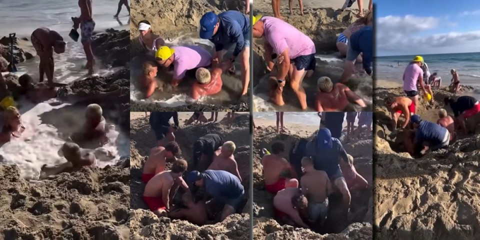 Borba za život na plaži! Deca se igrala u pesku, talas u trenutku doneo agoniju! (VIDEO)