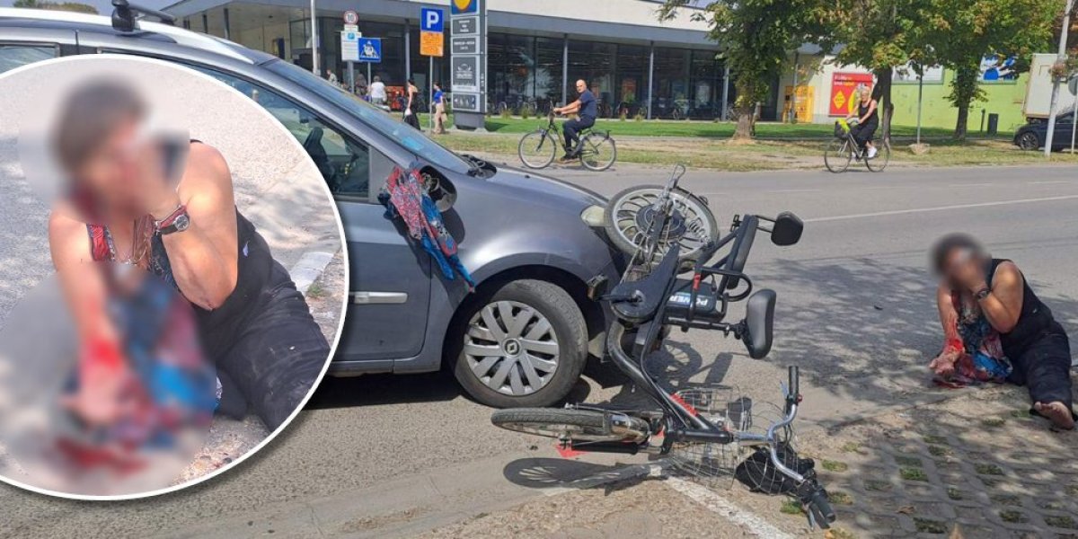 Užas u Kikindi: Udario u ženu na električnom biciklu, ona leži na zemlji krvava (VIDEO)