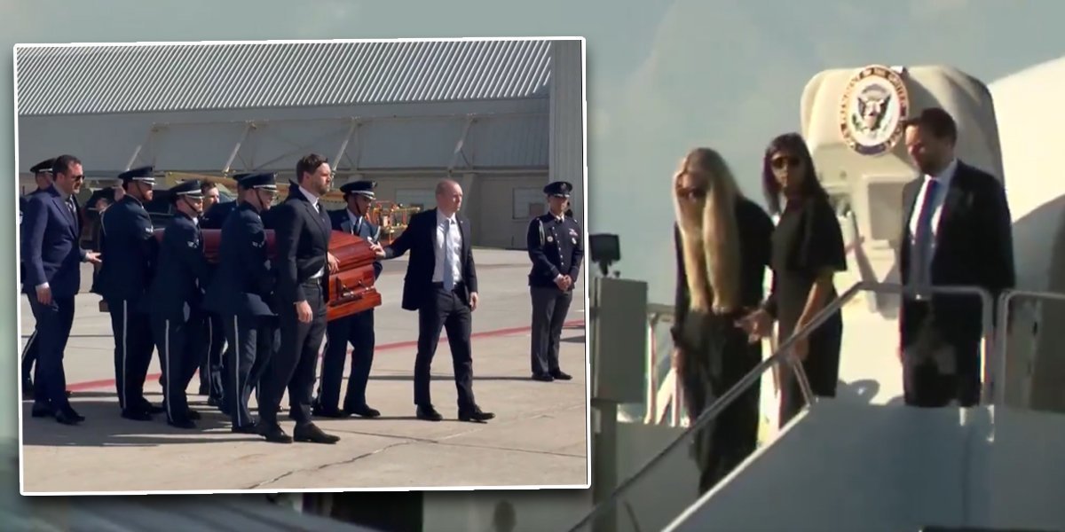 Tuga, crnina i tišina: Telo Čarlija Kirka prebačeno u Arizonu avionom Džej Di Vensa! (VIDEO)