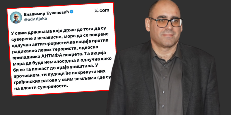 Dramatična objava Vladimira Đukanovića: Ludaci će pokrenuti građanski rat, mora se delovati odlučno i nemilosrdno