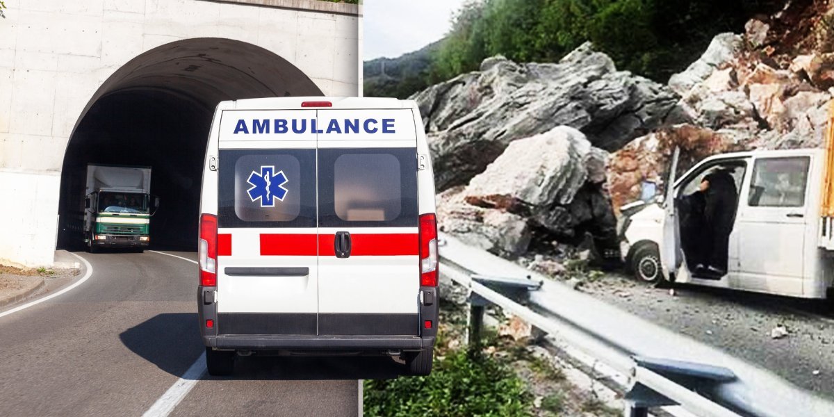 Da se naježiš! Stene zgnječile kamion kod Cetinja:  Kamenje veličine autobusa se survalo na magistralu (FOTO)