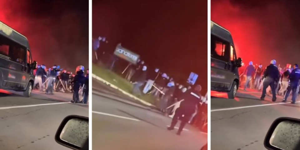 JEZIVI SNIMCI! Žestok obračun Zvezdinih i Partizanovih navijača: Potezale se baklje i štangle (VIDEO)