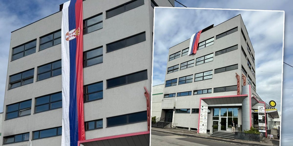 Budi se srpstvo! U Lincu osvanula zastava Srbije preko cele zgrade - veličanstven prizor (FOTO)