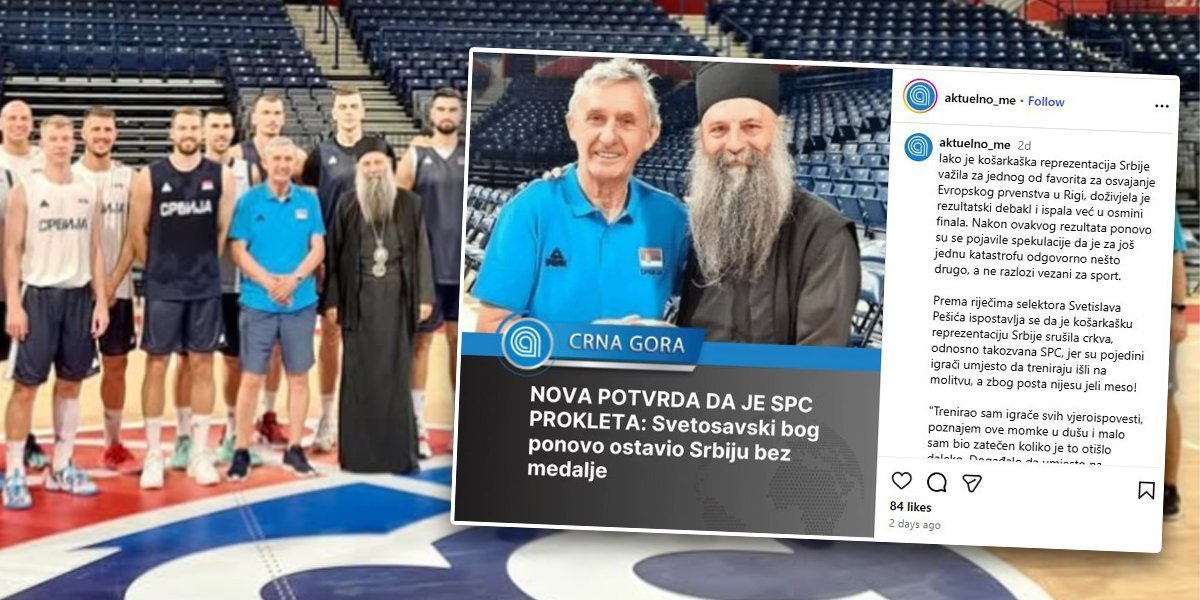 Bolesnici iz Crne Gore - optužili SPC da je prokleta, pa udarili na srpske košarkaše, Pešića i patrijarha! (FOTO)