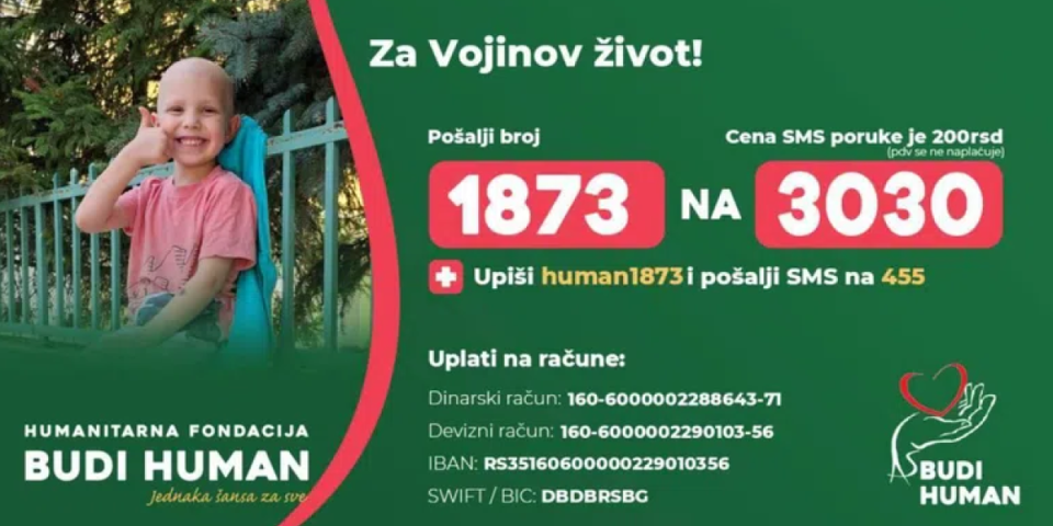 Petogodišnji Vojin ima šansu za bolji život: Moramo da prikupimo 300.000 evra za dalje lečenje